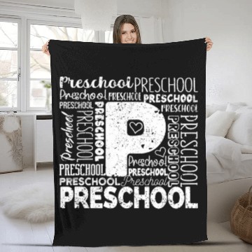 Discover Tie Dye Preschool Typography Team PreK Teacher Student Fleece Blankets