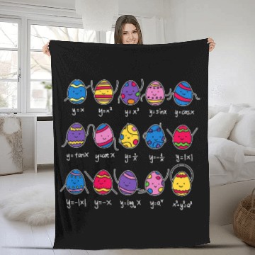 Discover Funny Operations Quiz Math Teacher Student Eggs Cute Easter Zip Fleece Blankets