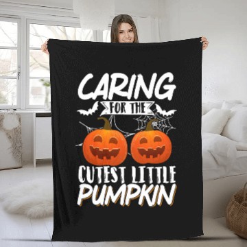 Discover Caring For The Cutest Little Pumpkin 3 Baseball Tees Fleece Blankets