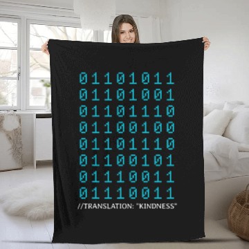 Discover Kindness In Binary Code Mental Health Awareness Programmer 1 Fleece Blankets