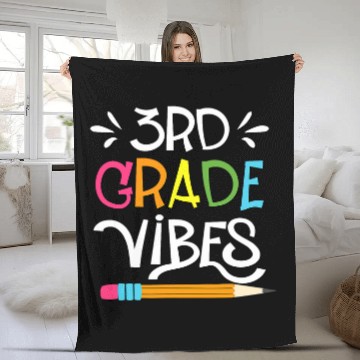Discover third 3rd grade vibes back to school student teachers Fleece Blankets
