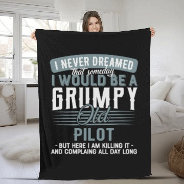 Discover Pilot Grumpy and Old Fleece Blankets