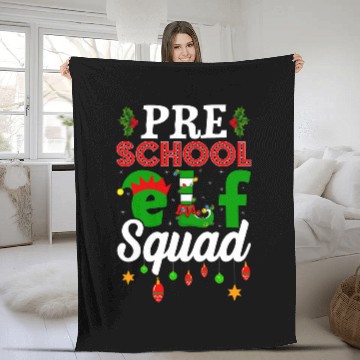 Discover Funny xmass Lighting Christmas Pre School Elf Squad Baseball Tees Fleece Blankets