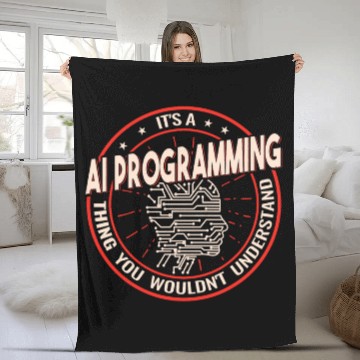 Discover Its AI Programming Thing vintages AI Computer Science Baseball Tees Fleece Blankets