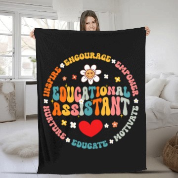 Discover Educational Assistant Educator Teacher Appreciation Zip Fleece Blankets