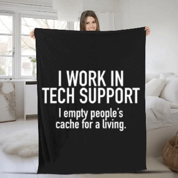 Discover Funny Tech Support Computer Worker Empty Cache Humor Baseball Tees Fleece Blankets