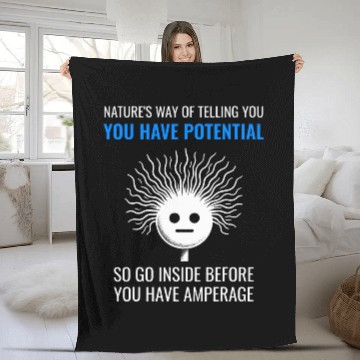 Discover Electricity Amperage Pun Science Buffs Physics Teacher Quote Fleece Blankets