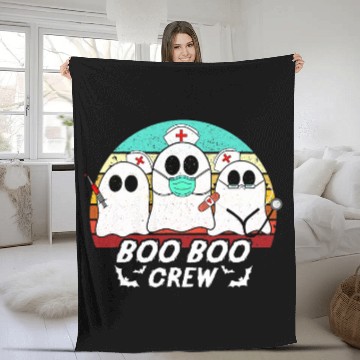Discover boo boo crew nurses halloween costume rn Fleece Blankets
