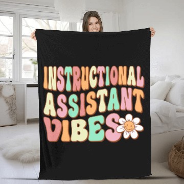 Discover Retro Instructional Assistant Vibes Men Women Teacher Aide Baseball Tees Fleece Blankets