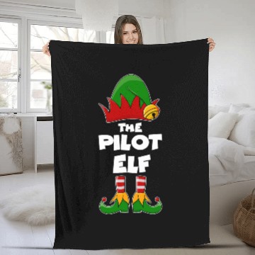 Discover Pilot Elf Professional Group Christmas Fleece Blankets