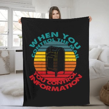 Discover Control the Mail Control Information Postal Worker Fleece Blankets