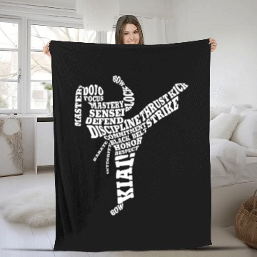 Discover Karate Typography Martial Arts Word Art Baseball Tees Fleece Blankets
