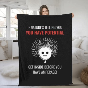 Discover Electricity Amperage Pun Science Buffs Physics Teacher Fleece Blankets