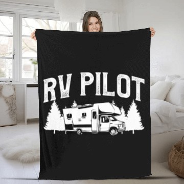 Discover RV Pilot Camping Camper Motorhomes Trailer Fleece Blankets