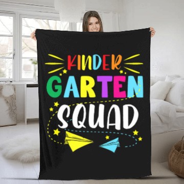 Discover Kindergarten Squad Teacher Student Team Back To School Fleece Blankets