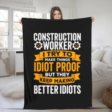 Discover Construction worker labor day Fleece Blankets for womenmen Labor day Baseball Tees