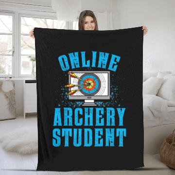 Discover Funny Virtual Learning Online Archery Student Baseball Tees Fleece Blankets