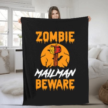 Discover Halloween Postal Worker Mail Postal Delivery Man Post Office Zip Fleece Blankets