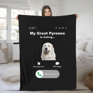 Discover My Great Pyrenees is Calling 1 Fleece Blankets