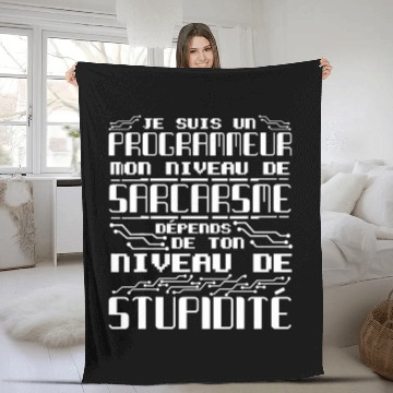 Discover I am a programmer my level Fleece Blankets