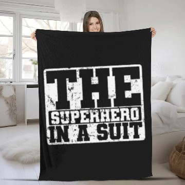 Discover The Superhero in a Suit Zip Fleece Blankets