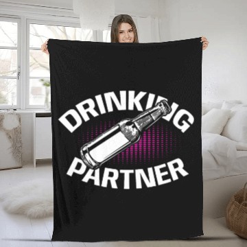 Discover Drinking Partner Party Student College Alcohol Fleece Blankets