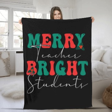 Discover Merry Teacher Bright Student Merry And Bright xmass Teacher Zip Fleece Blankets