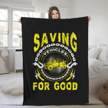 Discover Tow Truck Driver Breakdown Lorry Thin Yellow Line Trucker 7 Fleece Blankets