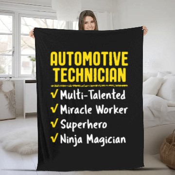 Discover Automotive Technician Miracle Worker Ninja Funny Office Gift Zip Fleece Blankets