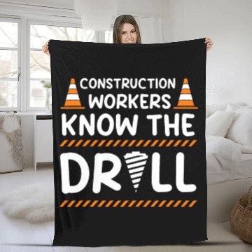 Discover Construction worker know the drill Dad Construction Worker Fleece Blankets