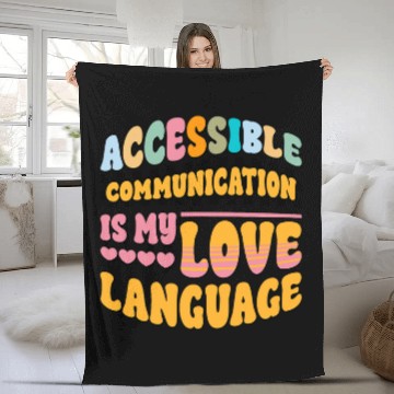 Discover AAC SLP Speech Pathologist Therapy Accessible Communication 1 Zip Fleece Blankets