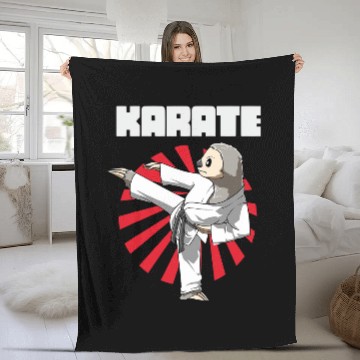 Discover Funny Sloth Karate Baseball Tees Fleece Blankets
