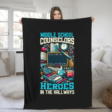 Discover Middle School Counselor Student Counseling Profession 8 Fleece Blankets