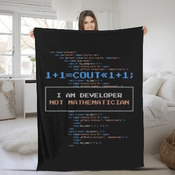 Discover I Am Developer Not Mathematican Computer Student Programmer Fleece Blankets