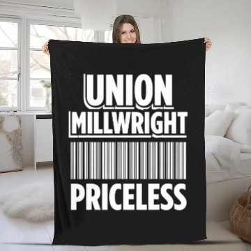 Discover Union Millwright Industrial Mechanic Worker 3 Fleece Blankets