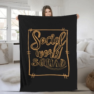 Discover Cool Social Work Squad Funny Humanitarian Team Worker Gift 2 Fleece Blankets
