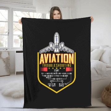 Discover Funny Pilot Aviation Aircraft Mechanic Flight Instructor Fleece Blankets