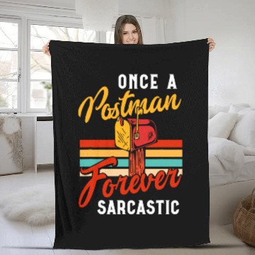 Discover Retired Postal Worker vintages Retirement Retro Mailman Post 8 Fleece Blankets