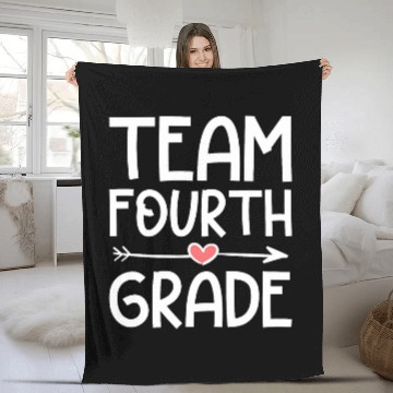Discover Team 4th Grade Teacher Student Back To School 4th Grade Baseball Tees Fleece Blankets