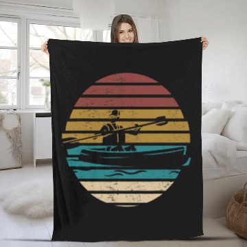 Discover Kayaking Canoe Boating vintages kayak Fleece Blankets