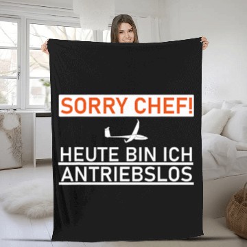 Discover Chef Work Sailplane Glider Funny Pilot Fleece Blankets