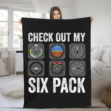 Discover Funny Pilot Check Out My Six Pack Flight Simulation Aviator Baseball Tees Fleece Blankets