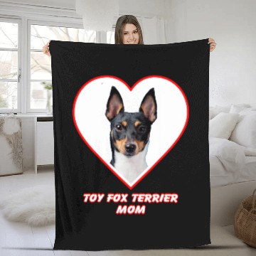 Discover Toy Fox Terrier Dog Mom Fleece Blankets