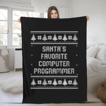 Discover Santas Favorite Computer Programmer Christmas Funny Gift 1 Zip Fleece Blankets