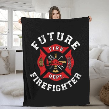 Discover Future Firefighter Fireman Student Dept Fleece Blankets