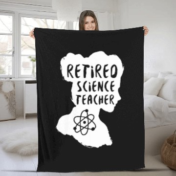 Discover Retired Science Teacher Knowledge School Retirement Fleece Blankets