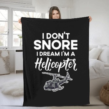 Discover Military Helicopter Funny I Dont Snore Pilot Fleece Blankets
