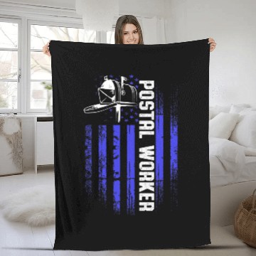 Discover American Postal Worker Flag 1 Fleece Blankets