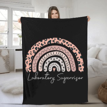Discover Laboratory Supervisor Leopard Rainbow Appreciation Fleece Blankets