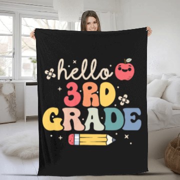 Discover Hello 3rd Third Grade Back to School Teachers Student Fleece Blankets